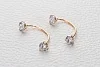Серьги из красного золота с 4 фианитами