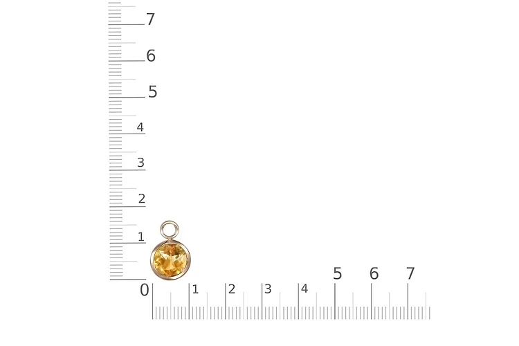 Подвеска серёг-трансформеров из красного золота с цитрином