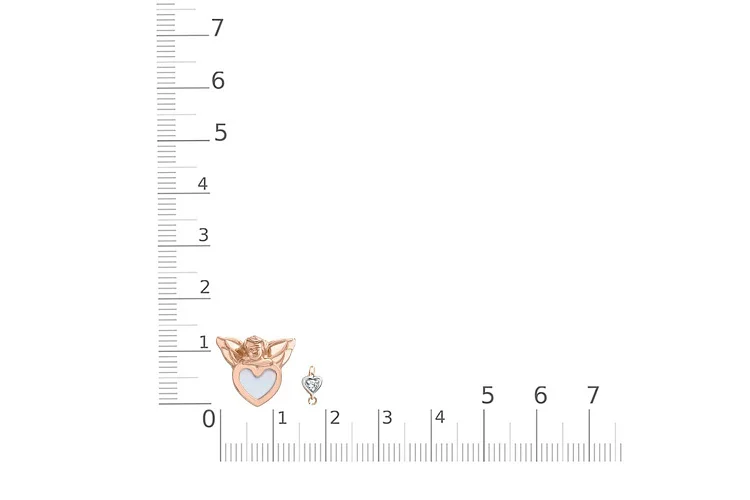 Колье Ангел из красного золота с перламутром и фианитом