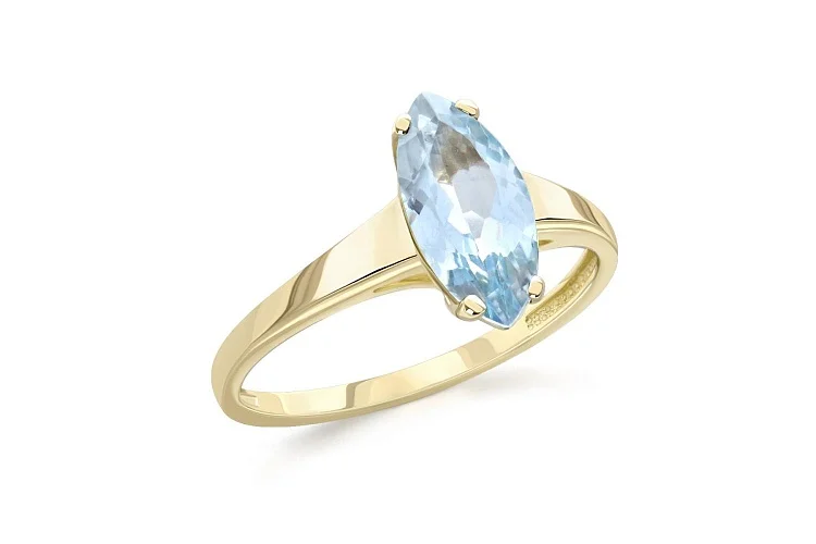 Кольцо из жёлтого золота с топазом sky