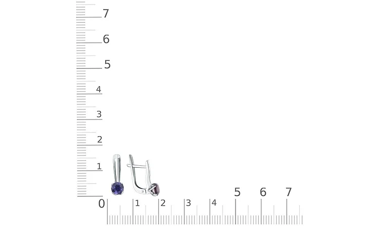 Серьги из белого золота с 2 иолитами