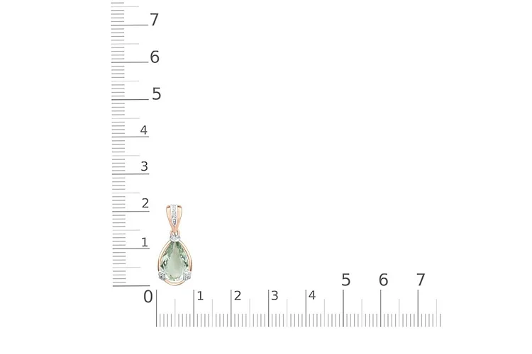 Подвеска из красного золота с празиолитом и 16 фианитами