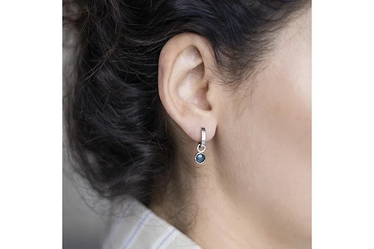 Серьги-трансформеры из белого золота с 2 топазами лондон