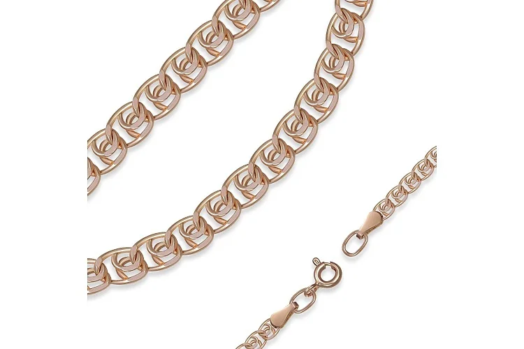 Цепь плетение лав ⌀ нити 0,40 мм  из красного золота