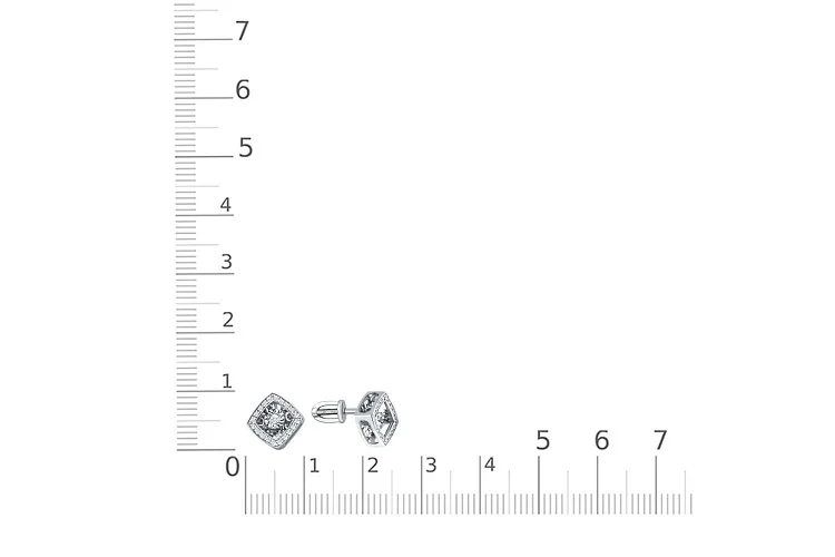 Серьги-пусеты из белого золота с 42 бриллиантами