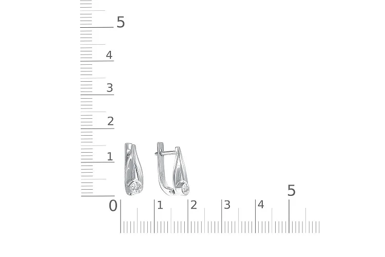 Серьги из белого золота с 2 бриллиантами