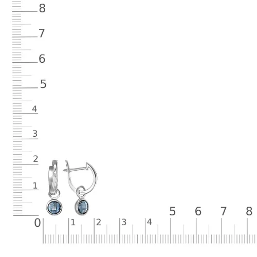 Серьги-трансформеры из белого золота с 2 топазами лондон