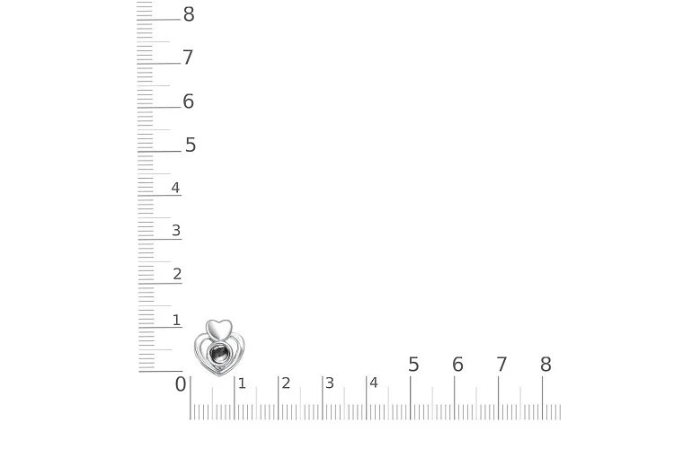 Подвеска Сердце из белого золота с фианитом