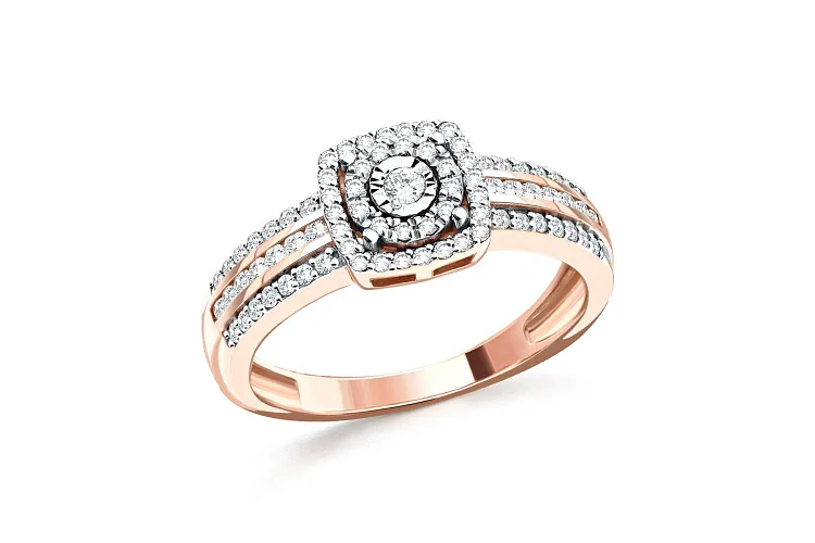 Кольцо из красного золота с 79 бриллиантами