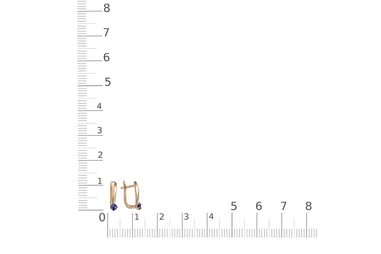 Серьги из красного золота с 2 корундами
