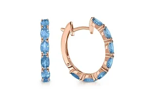 Серьги из красного золота с 14 топазами swiss