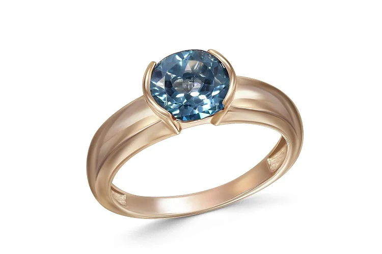 Кольцо из красного золота с кварцем