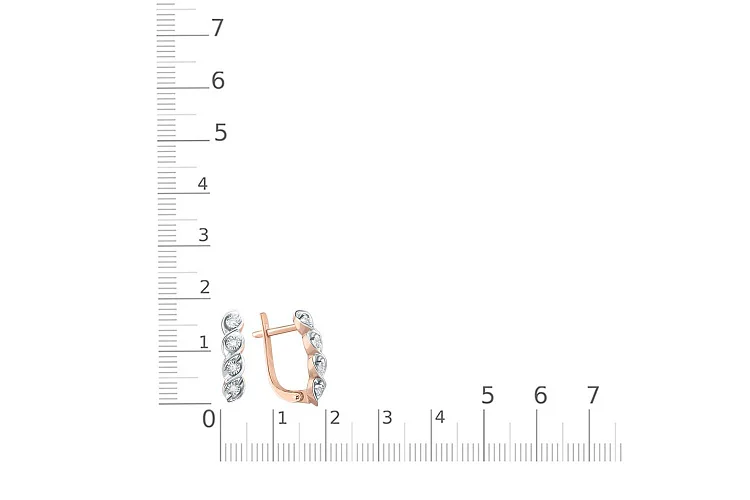 Серьги Дорожки из красного золота с 8 бриллиантами