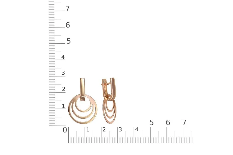 Серьги-трансформеры Круги из красного золота без вставок