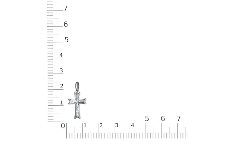 Крест из белого золота без вставок
