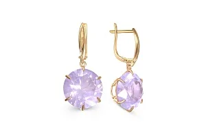 Серьги из жёлтого золота с 2 ситаллами