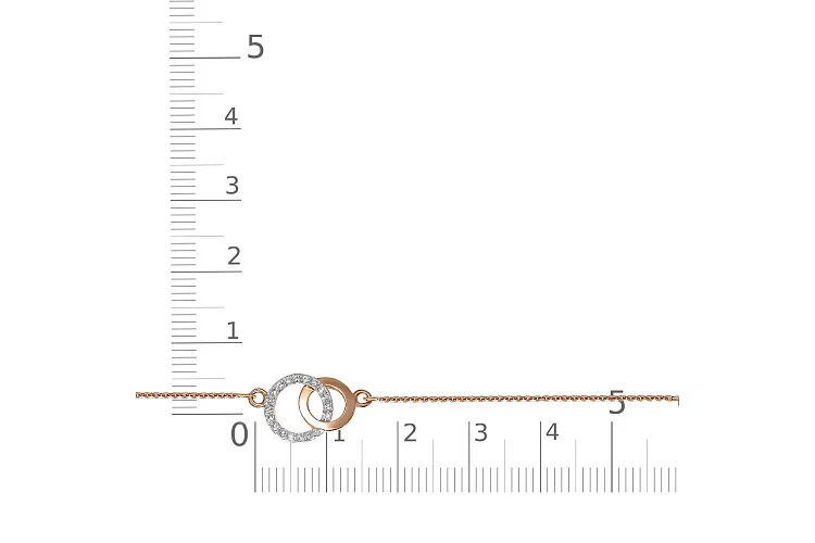 Браслет Круг из красного золота с 20 бриллиантами
