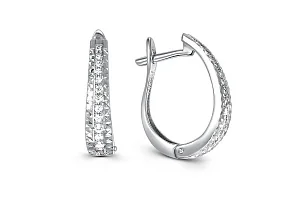 Серьги Дорожки из белого золота с 24 бриллиантами