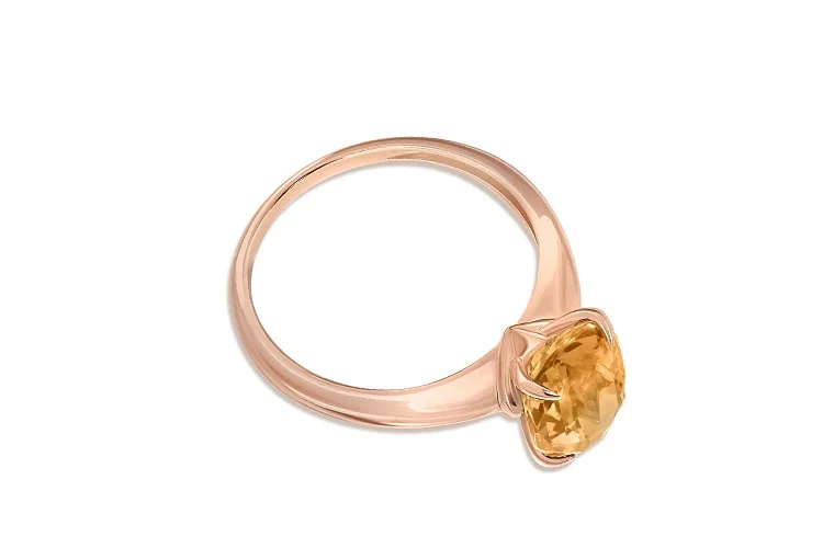 Кольцо из красного золота с цитрином