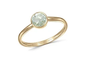 Кольцо из жёлтого золота с аметистом