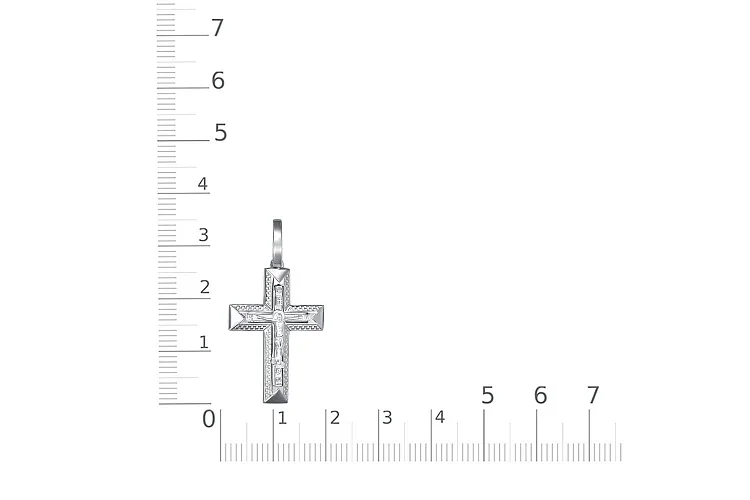 Крест из белого золота без вставок