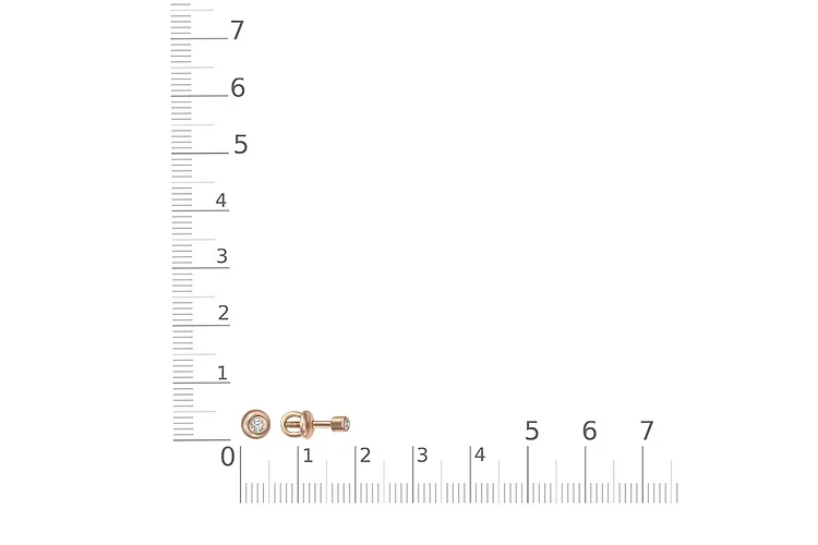 Серьги-пусеты из красного золота с 2 бриллиантами