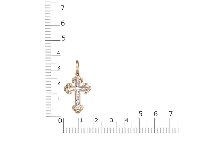 Крест из красного золота без вставок