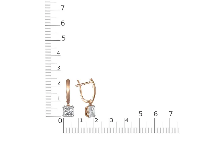 Серьги из красного золота с 42 бриллиантами