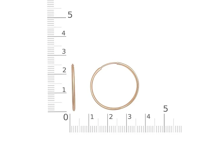 Серьги-конго из красного золота без вставок