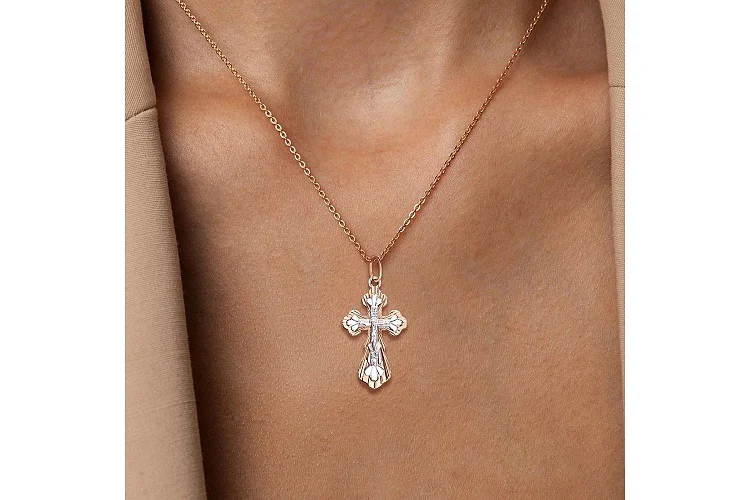 Крест из красного золота без вставок