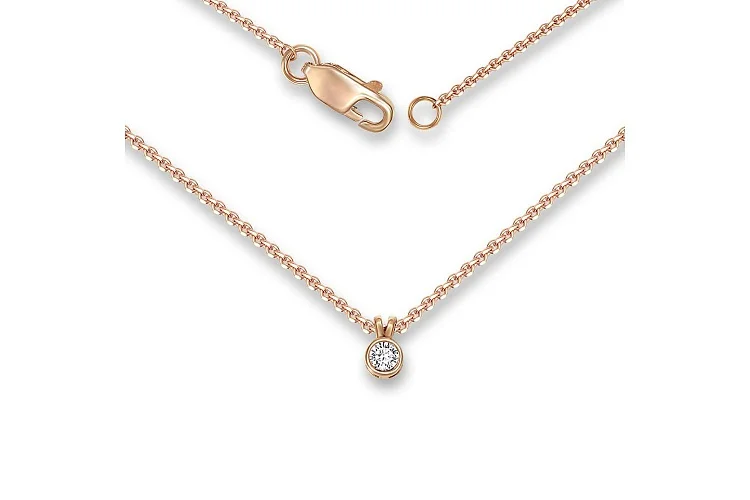 Колье из красного золота с бриллиантом