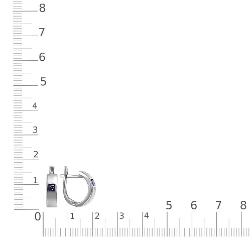 Серьги из белого золота с 2 сапфирами