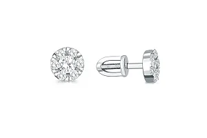 Серьги-пусеты из белого золота с 14 муассанитами
