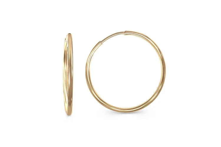 Серьги-конго из жёлтого золота без вставок