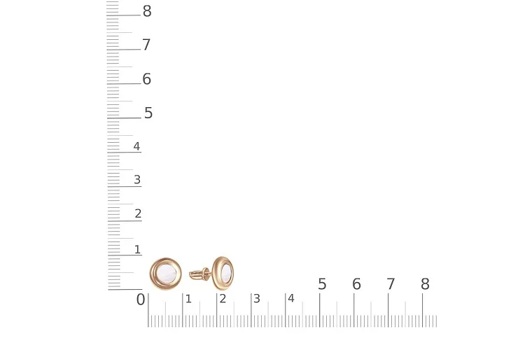 Серьги-пусеты из красного золота с перламутром