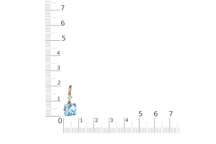 Подвеска Цветок из красного золота с топазом sky и фианитом