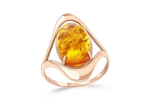 Кольцо из красного золота с янтарём