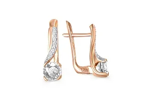 Серьги из красного золота с 16 кристаллами swarovski