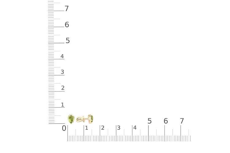 Серьги-пусеты из жёлтого золота с 2 хризолитами