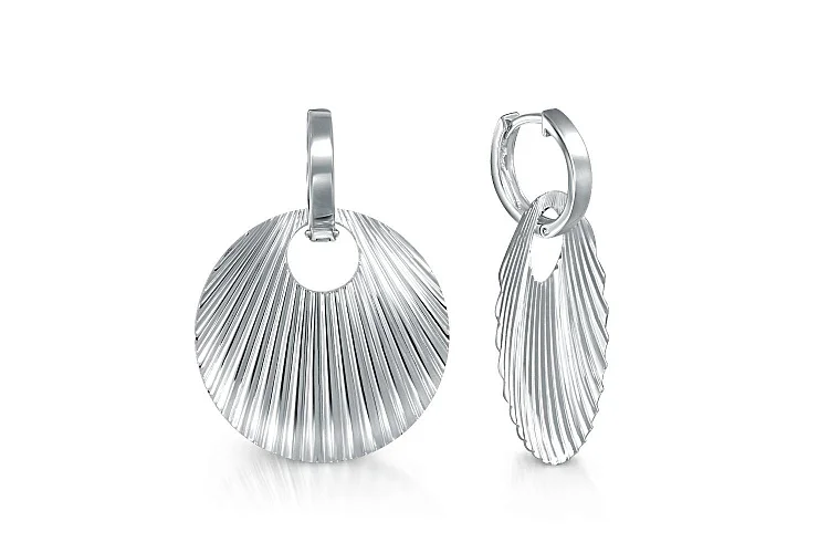 Серьги-трансформеры Круги из белого золота без вставок