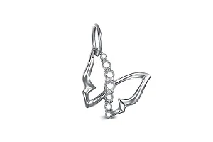 Подвеска Бабочка из белого золота с 7 фианитами