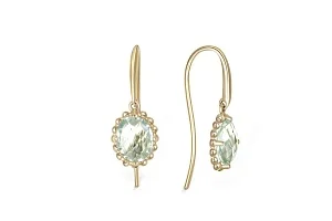 Серьги из жёлтого золота с 2 аметистами