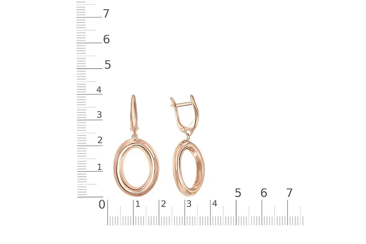 Серьги штампованные из красного золота без вставок