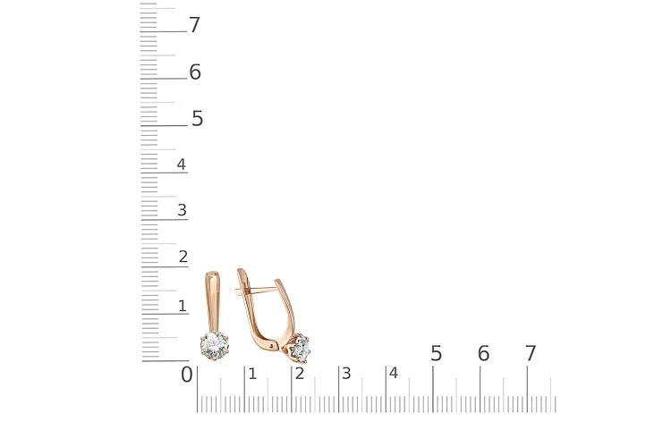 Серьги из красного золота с 2 муассанитами