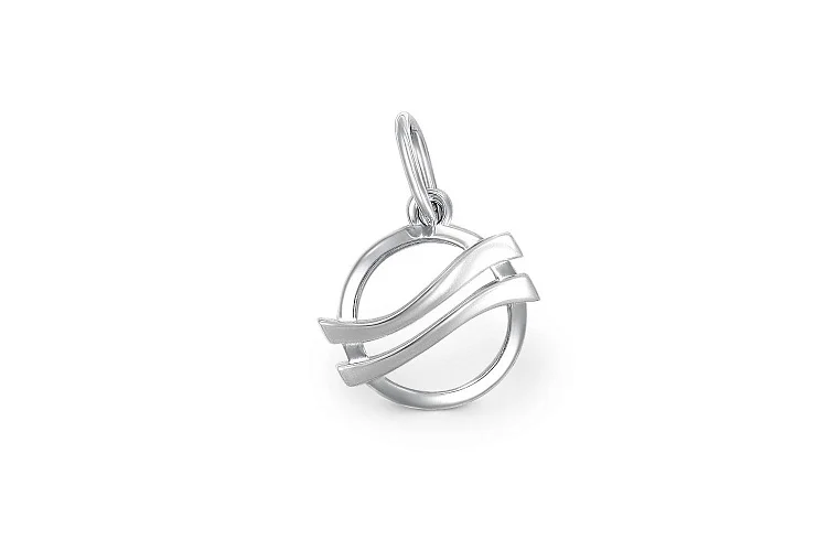 Подвеска Водолей из белого золота без вставок