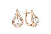 Серьги из красного золота с 2 жемчужинами