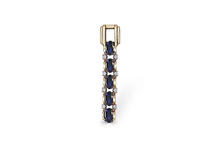 Подвеска Дорожка из жёлтого золота с 13 фианитами