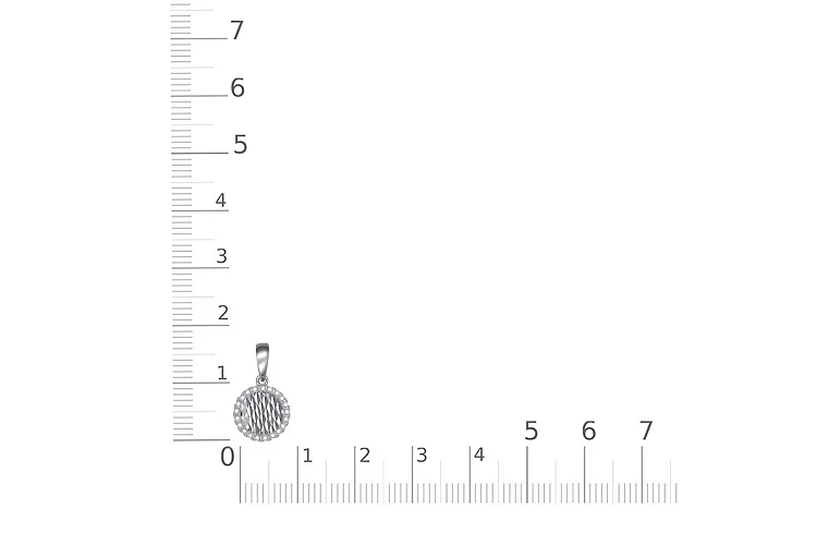 Подвеска Круг из белого золота с 21 фианитами