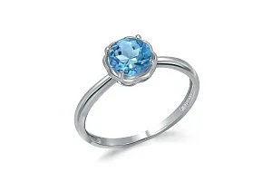 Кольцо из белого золота с топазом swiss