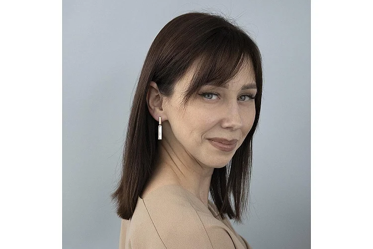 Серьги Прямоугольники из красного золота с перламутром